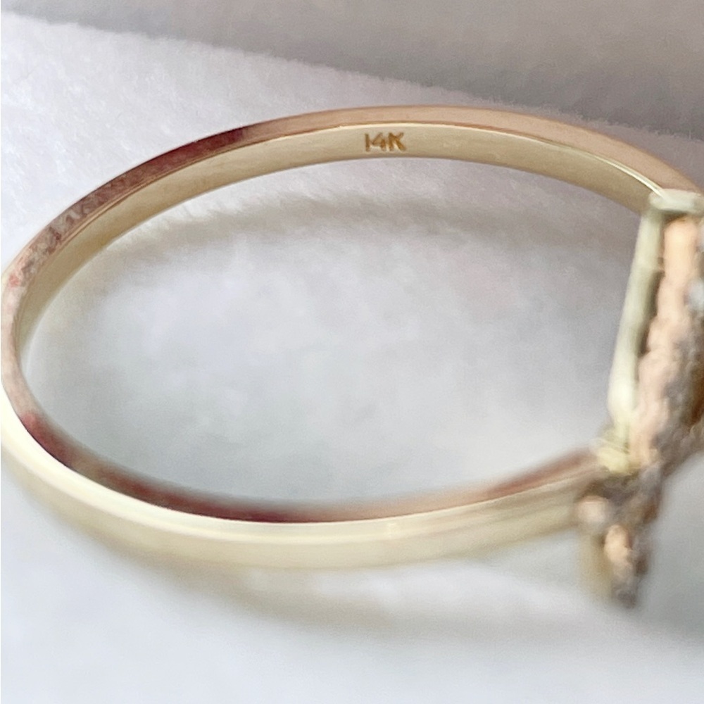 Diamond A Initial Ring 14k Yellow Gold - Picture 6 of 6